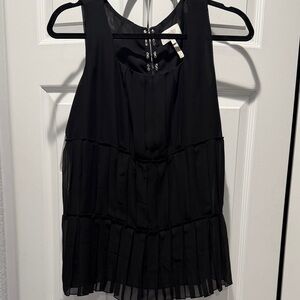 Laundry By Shelli Segal Black Pleated Blouse